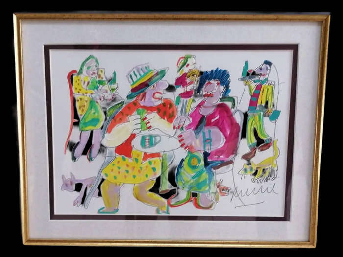 Elwin Buchel Water Color Painting - Restaurant 290mm x 200mm Framed