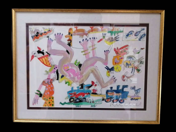 Elwin Buchel Water Color Sketch Baby 290mm x 200mm Framed