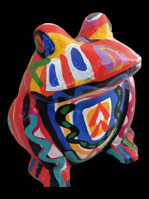 Elwin Buchel Painting on Stone -Big Frog Sculpture 500mm x 400mm