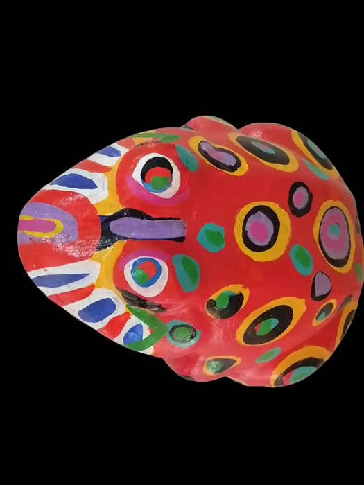Elwin Buchel Painting on Stone -Big Frog Sculpture 500mm x 400mm