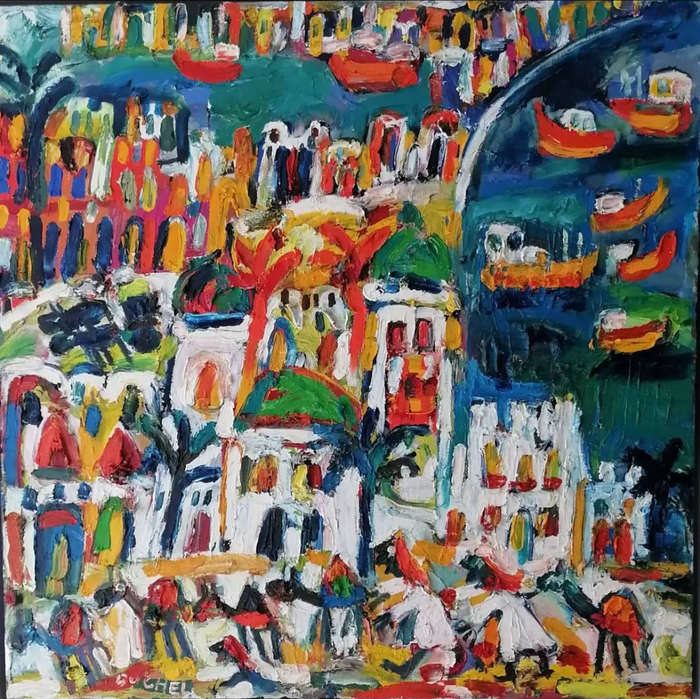 Elwin Buchel Painting  Muscat Large 1000mm x 1000mm OIL
