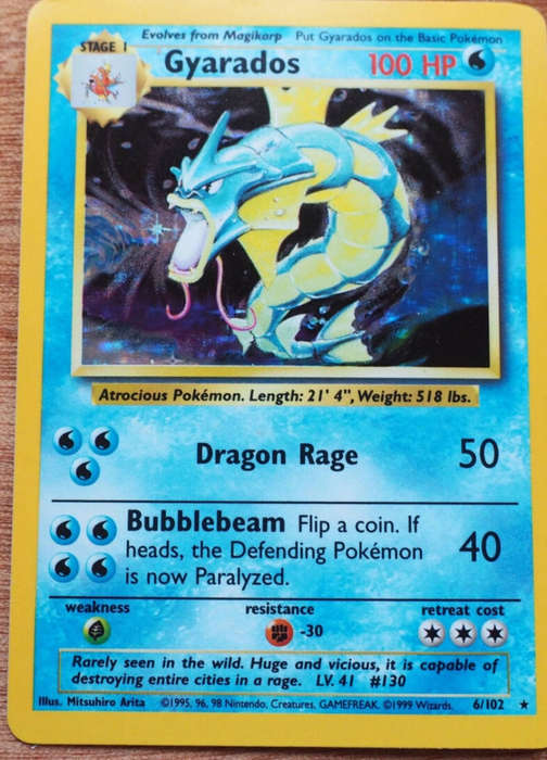 Mint Base Set Gyarados Holo (6/102)  Collectors Gem!