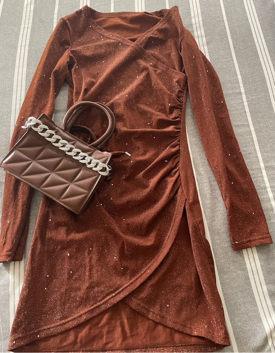 Brown dress and handbag