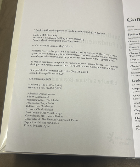CICO5122  A Southern African Perspective on Fundamental Criminology (Bezuidenhout, 2nd Ed, 2023)