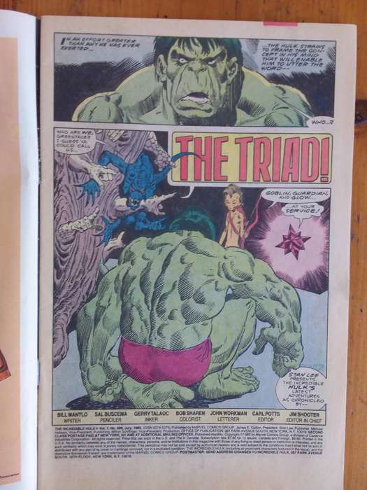 The Incredible Hulk #309 July 1985 comic book