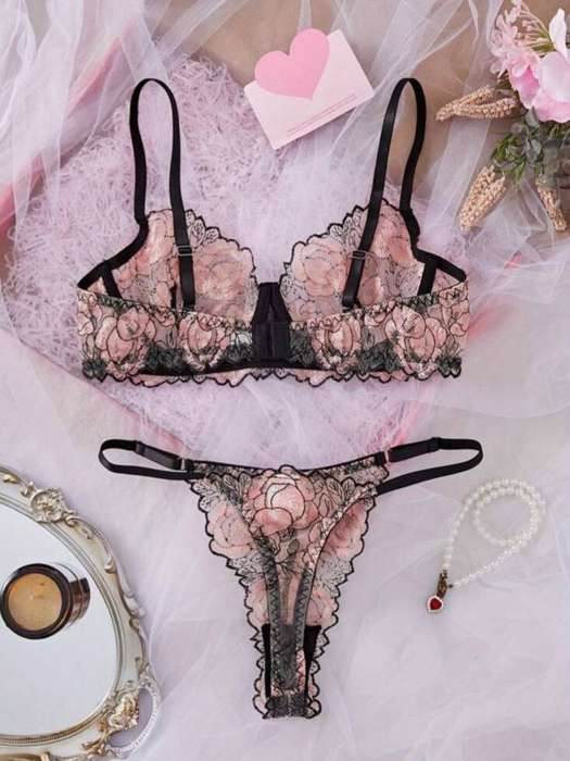 Pink lingerie set