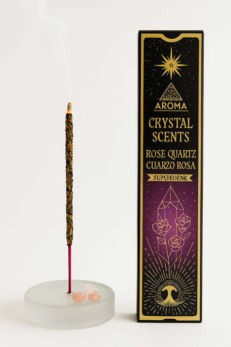 Aroma Crystal Scents Rose Quartz Incense Sticks with Crystals  Secret Sense
