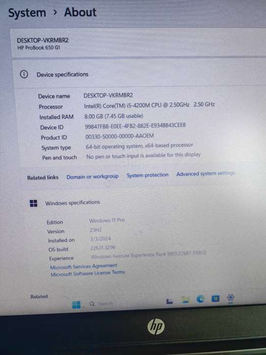 Selling hp Probook 650 core i5 laptop