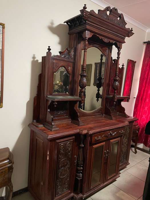 Antique Jacobean Furniture Collection  Buffet Table + Dark Oak Dining Set