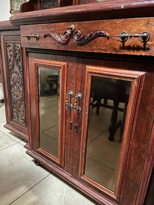 Antique Jacobean Furniture Collection  Buffet Table + Dark Oak Dining Set