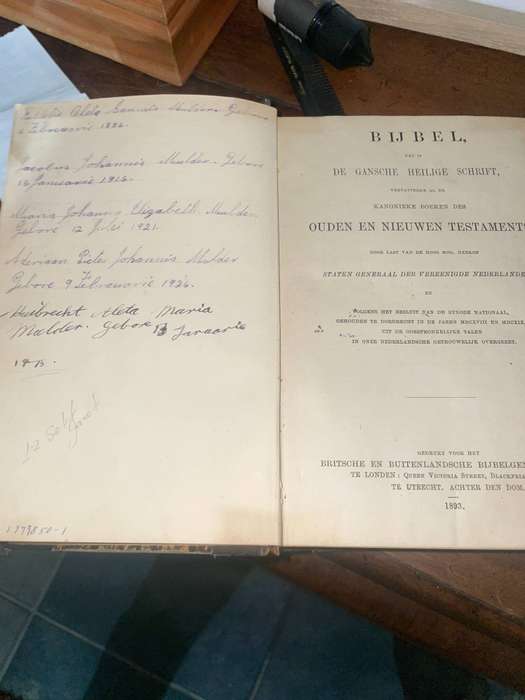 Antique Dutch Pocket Hymn Book & Family Bible  1893
