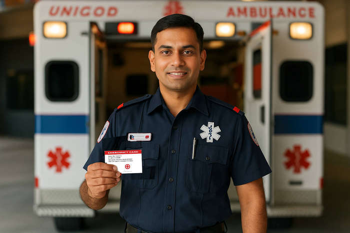 Emergency Card  Durable PVC with QR Code for Your Emergency Contacts