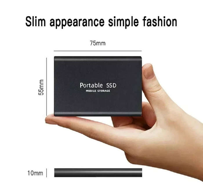 Portable External SSD Hard Drive  2TB High-Speed USB 3.1 Solid State