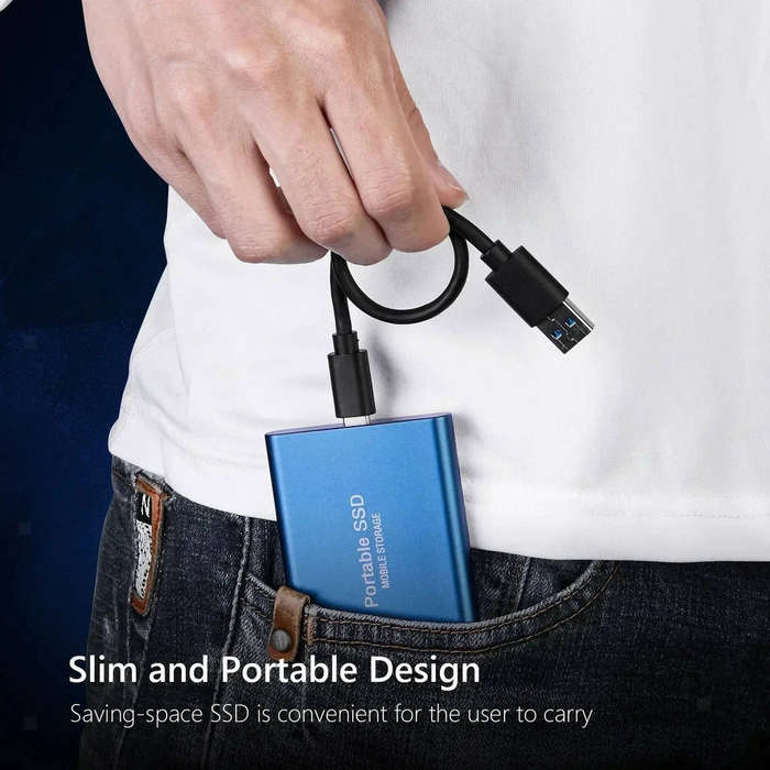 Portable External SSD Hard Drive  2TB High-Speed USB 3.1 Solid State