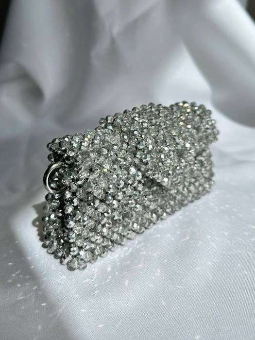 Amber. crystal beaded bag