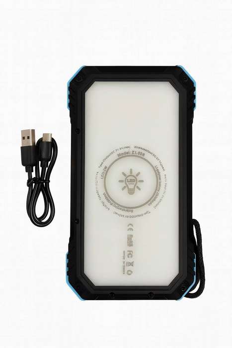 20000Mah High Capacity Solar Powered Water, Shock & Dust Proof LED 5w Wireless Charging Power Bank