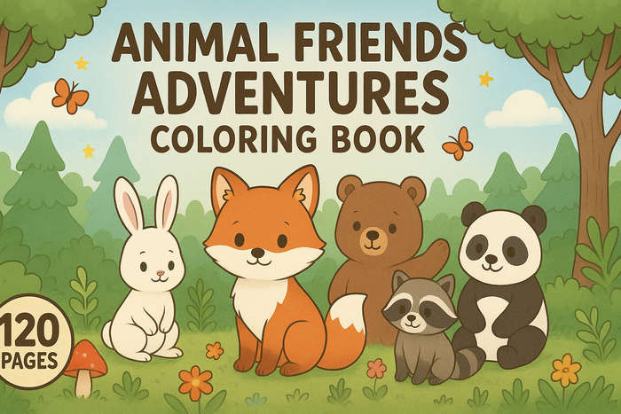 Animal Friends Adventures Coloring Book