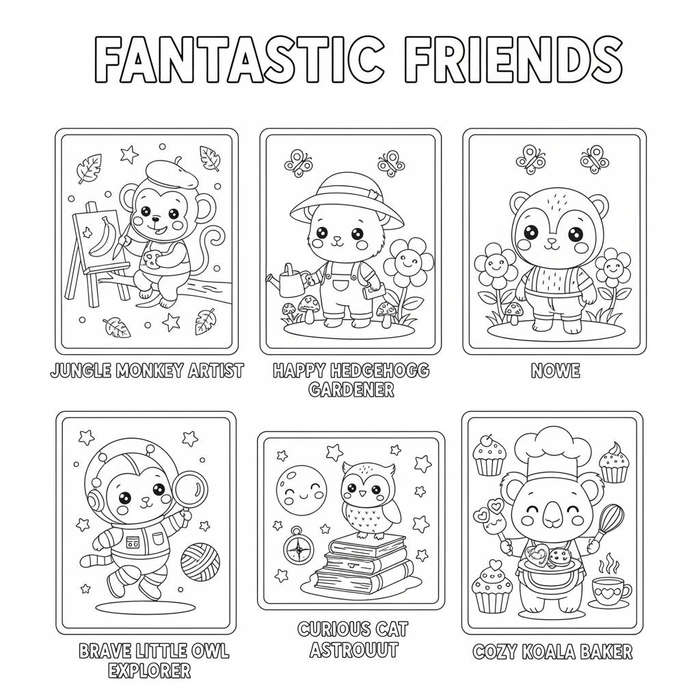 Animal Friends Adventures Coloring Book