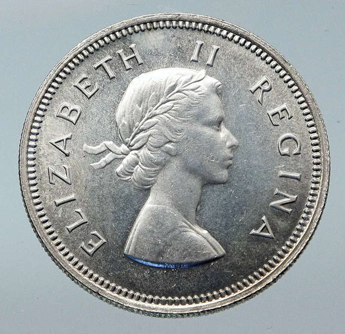 2 Shilling - 1959 South Africa Old Queen Elizabeth II VINTAGE Silver