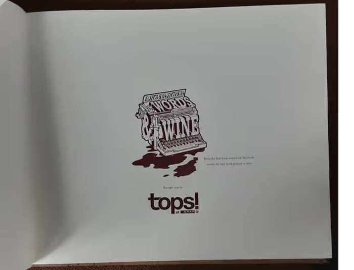 A Novel Novel Words & Wine, the first book printed in wine by Spar Tops **limited edition **
