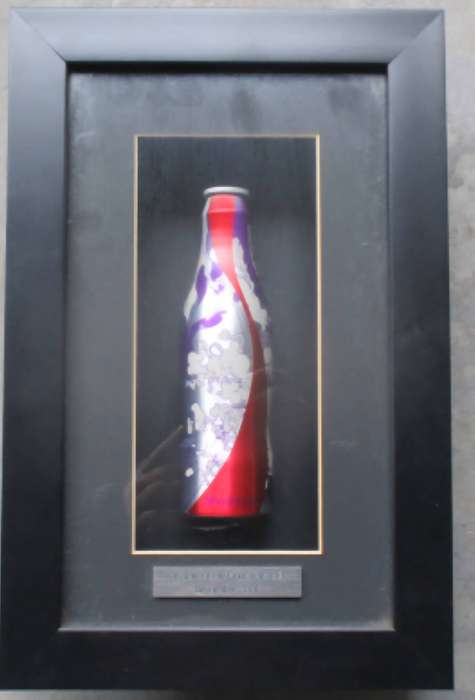 FRAMED COCA COLA BOTTLE 2006