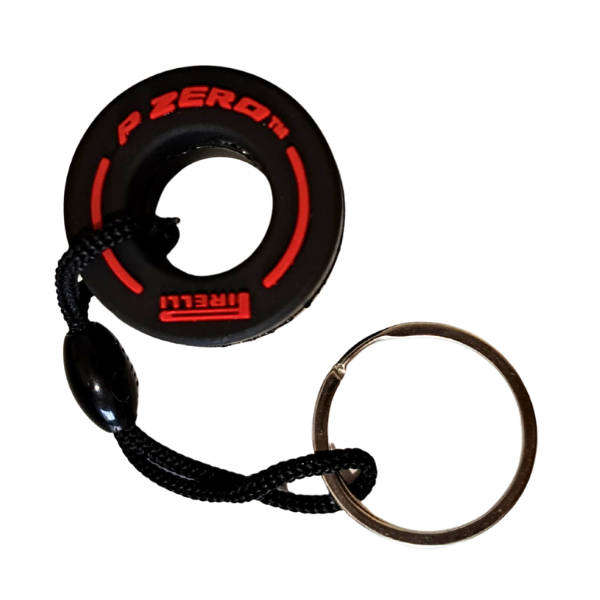 F1 Style Rubber Red Tyre - Mini Racing Tyre Keychain
