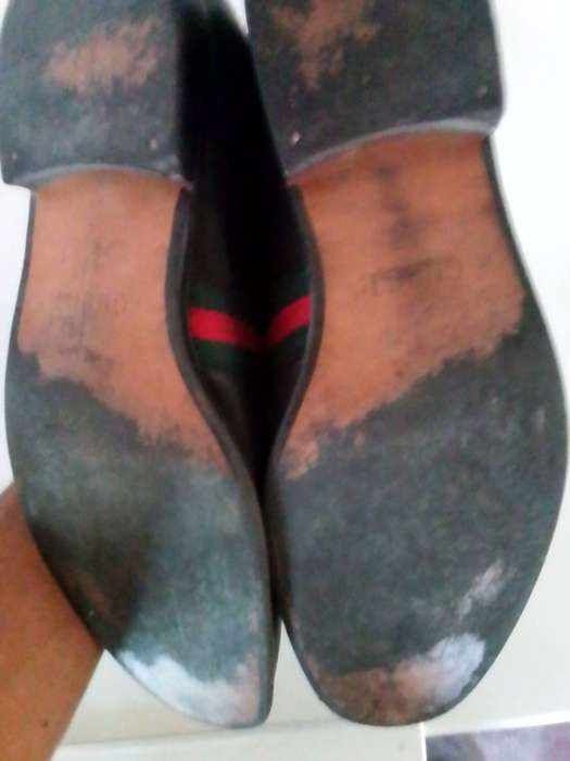 GUCCI Calfskin Web Bee Mens Spirit Loafers