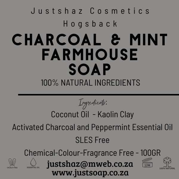 CHARCOAL AND MINT FARMHOUSE SOAP
