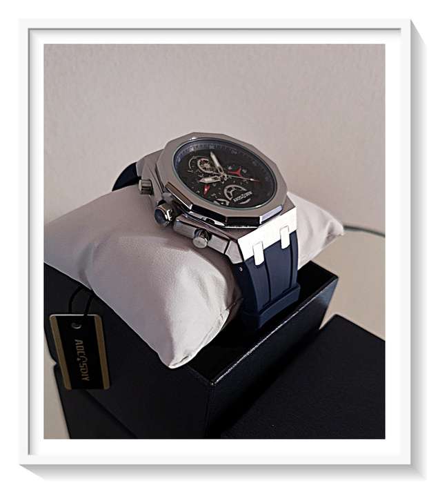 AOCASDIY Luxury Quartz Men's Multi-Functional Watch with Date Display and Polygon Dial - Deep Blue*