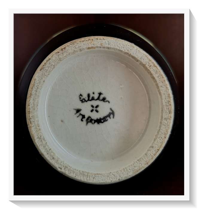 A Striking Little Ceramic Vase with Markings on the bottom: Gliter - American Art Pottery