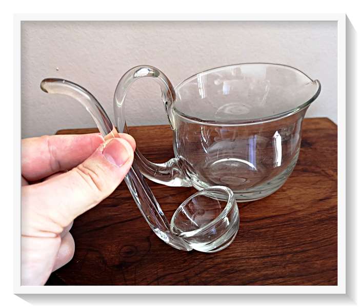 A Vintage Clear Glass Jug with Thick Murano-esque Glass Scooping Spoon - An Unusual Find ***