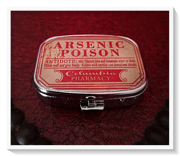Arsenic Poison Pill Box - Great Party Accessory - Metal Pill Box