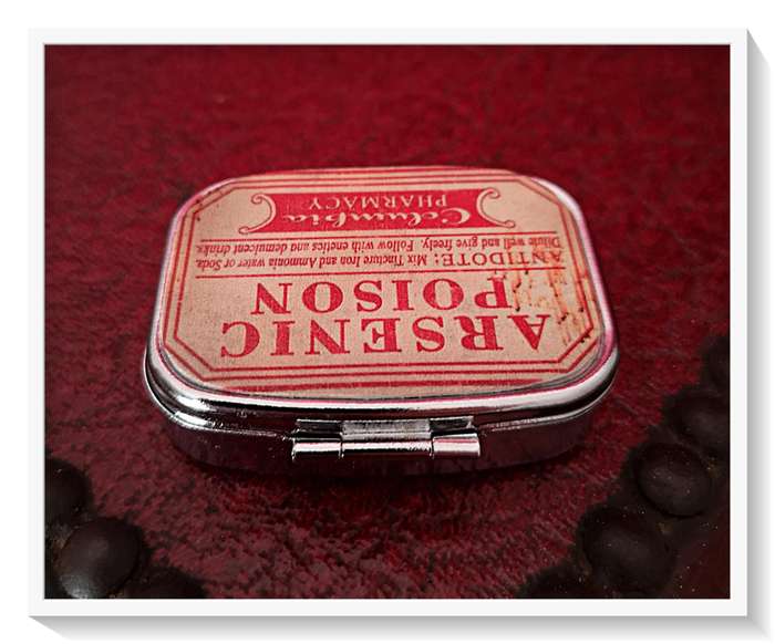 Arsenic Poison Pill Box - Great Party Accessory - Metal Pill Box