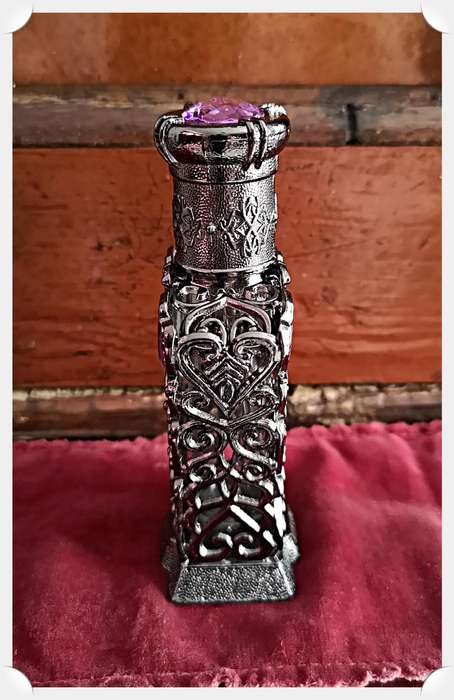 Art Nouveau Style Metal Scent Bottle - Fill with Oil Based Perfume - 95mm by 45mm