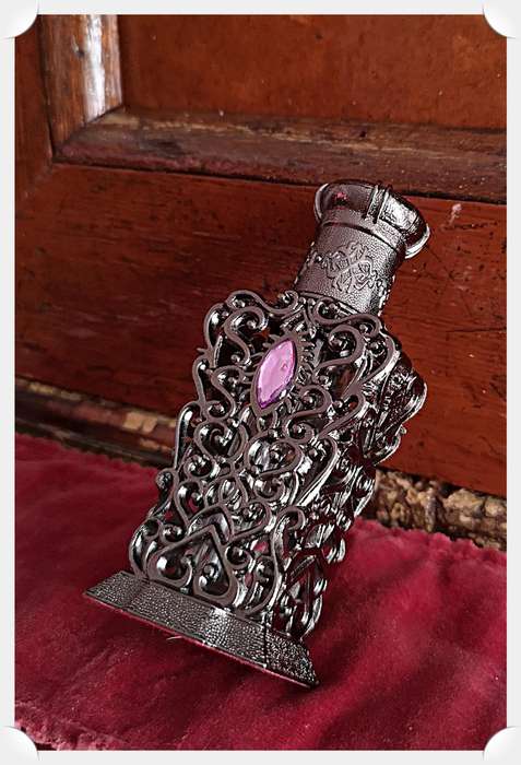 Art Nouveau Style Metal Scent Bottle - Fill with Oil Based Perfume - 95mm by 45mm