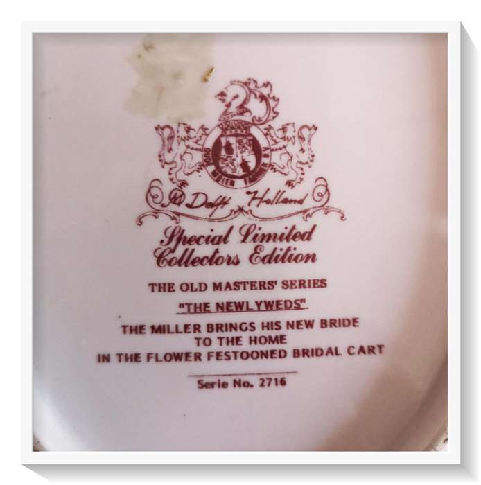 Delft Holland - Special Limited Collectors Edition - The Old Masters Series - No Chips or Cracks