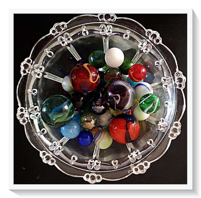 Glass Marbles - A Vintage Mix of 46 Assorted Standard Marbles PLUS Four Goon Shooters