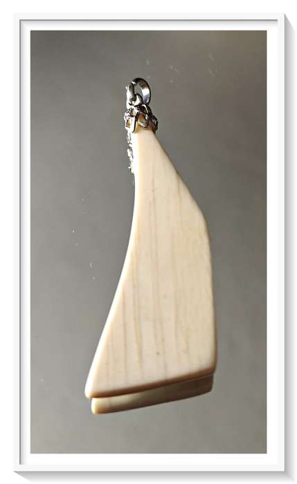Rare Find - Angular Shaped Bone Pendant 35mm in Length- Hand-Made from Warthog Boar Tusk