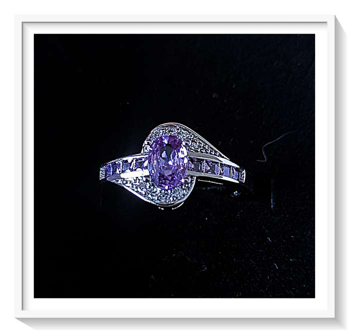 Sterling Silver 925 Ring - Size 8 - Amethyst Zircon - A Quality Ring for a Quality Dame