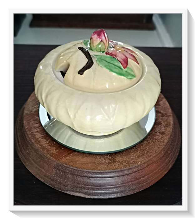 Vegetative Themed Carlton Ware Sugar Bowl with Lid - No Chips & No Cracks