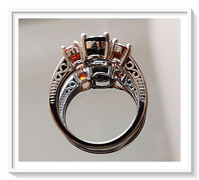 Genuine 925 Sterling ring with Dark Blue Zircon as the Primary Stone - Size 8 - Makes a Lovely Gift