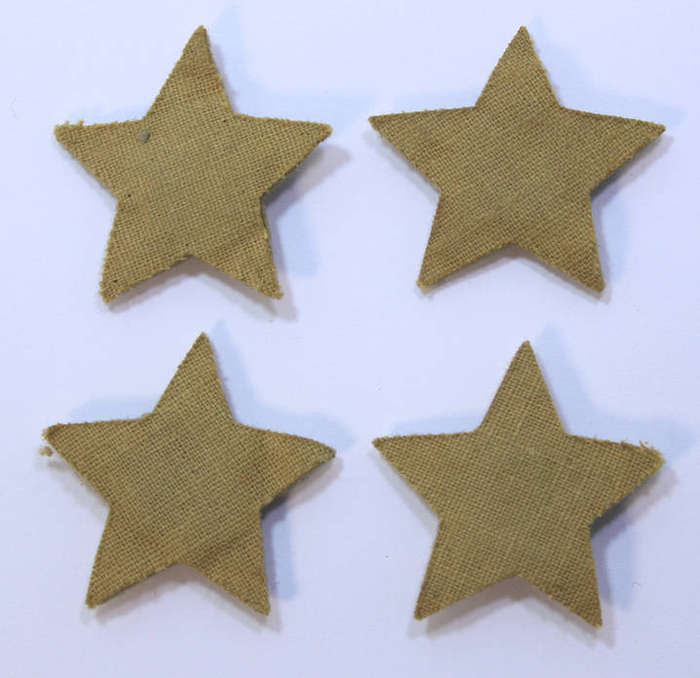 4 x 1940'S WW2 Embroidered Cloth 5 Pointed Officers Stars for SAAF Uniforms