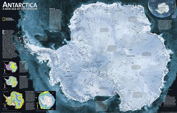 National Geographic Relief Style Map of Antarctica 2002 Digital Maps Digital Download