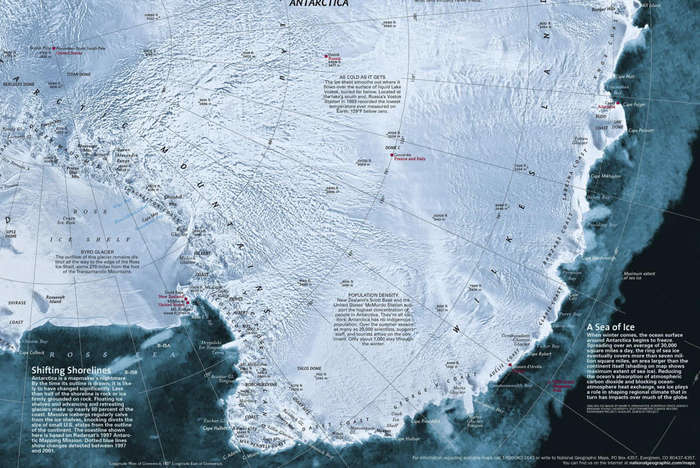 National Geographic Relief Style Map of Antarctica 2002 Digital Maps Digital Download