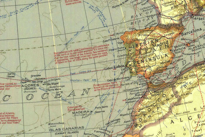 National Geographic Atlantic Ocean 1939 Digital Maps Digital Download