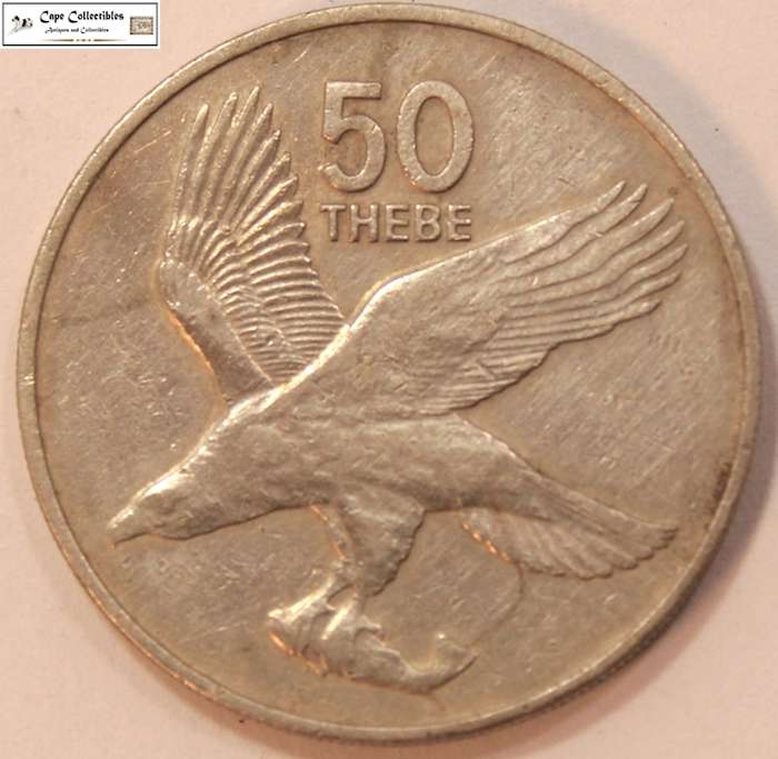 Botswana 50 Thebe 1984 Coin Circulated.