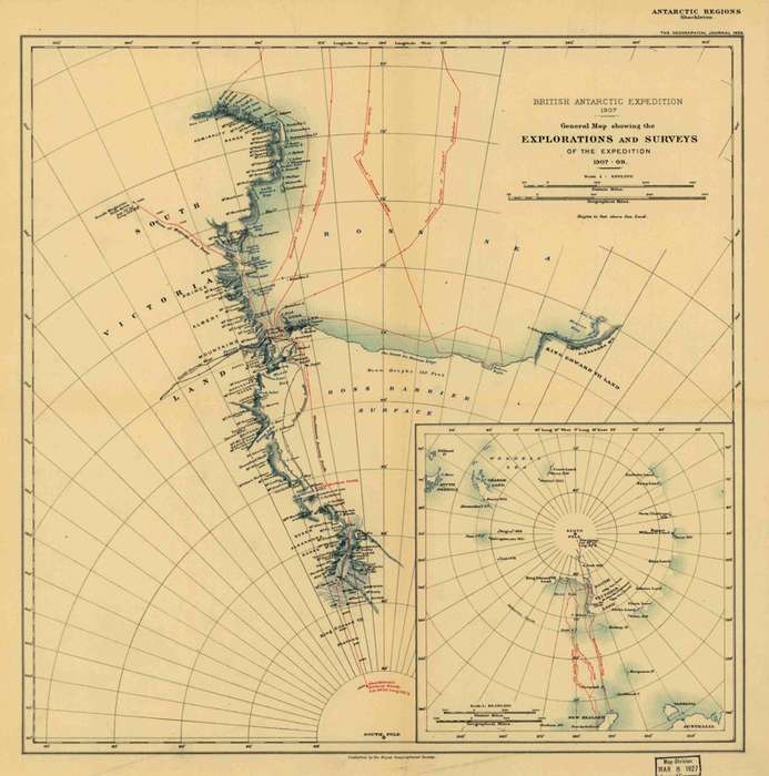British Antarctic Expedition 1907 (Nimrod Expedition) Digital Map Digital Download