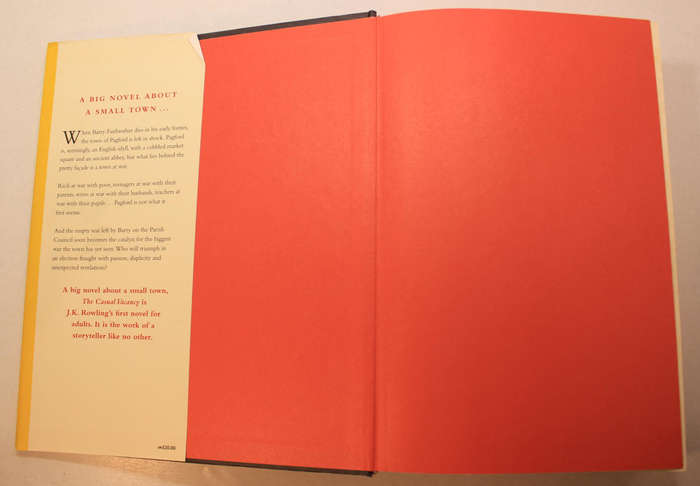The Casual Vacancy by J K Rowling First Edition Hardcover Book
