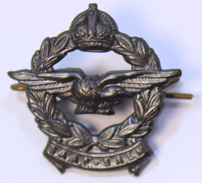 4 x 1940's WW2 SAAF SALM Collar or Cap Badges for Airforce Officers