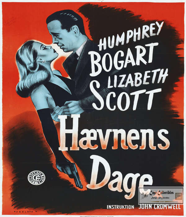 Vintage Dead Reckoning "Haevnens Dage" Film Noir Poster Digital Download (Danish Title)